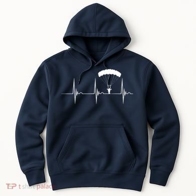 Skydiving Heartbeat Skydiver Skydive EKG Pulse Jump Hoodie