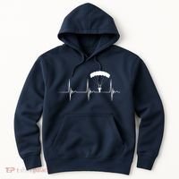 Skydiving Heartbeat Skydiver Skydive EKG Pulse Jump Hoodie thumb 0