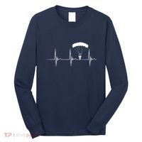 Skydiving Heartbeat Skydiver Skydive EKG Pulse Jump Long Sleeve Shirt thumb 0