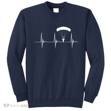 Skydiving Heartbeat Skydiver Skydive EKG Pulse Jump Sweatshirt