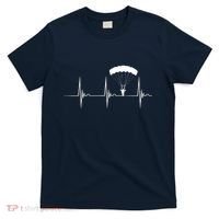 Skydiving Heartbeat Skydiver Skydive EKG Pulse Jump T-Shirt thumb 0