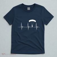 Skydiving Heartbeat Skydiver Skydive EKG Pulse Jump T-Shirt thumb 5