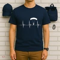 Skydiving Heartbeat Skydiver Skydive EKG Pulse Jump T-Shirt thumb 6