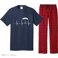 Skydiving Heartbeat Skydiver Skydive EKG Pulse Jump Pajama Set thumb 0
