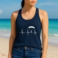 Skydiving Heartbeat Skydiver Skydive EKG Pulse Jump Women's Tank Top thumb 2