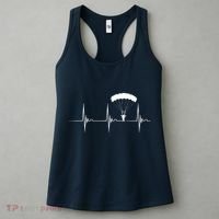Skydiving Heartbeat Skydiver Skydive EKG Pulse Jump Women's Tank Top thumb 3