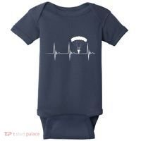 Skydiving Heartbeat Skydiver Skydive EKG Pulse Jump Baby Bodysuit thumb 0