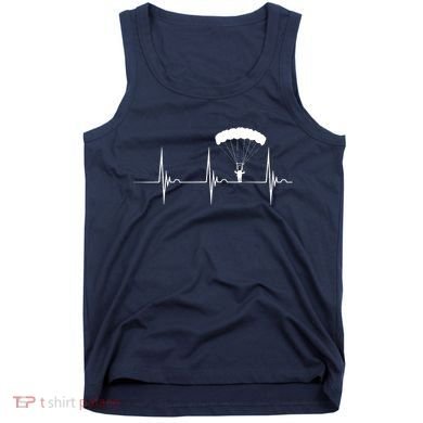 Skydiving Heartbeat Skydiver Skydive EKG Pulse Jump Tank Top