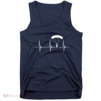 Skydiving Heartbeat Skydiver Skydive EKG Pulse Jump Tank Top thumb 0