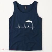 Skydiving Heartbeat Skydiver Skydive EKG Pulse Jump Tank Top thumb 2