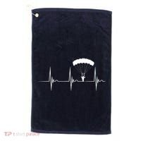 Skydiving Heartbeat Skydiver Skydive EKG Pulse Jump Golf Towel thumb 0