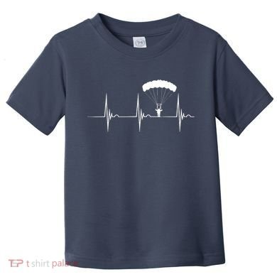 Skydiving Heartbeat Skydiver Skydive EKG Pulse Jump Toddler T-Shirt