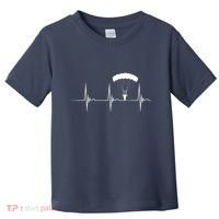 Skydiving Heartbeat Skydiver Skydive EKG Pulse Jump Toddler T-Shirt thumb 0