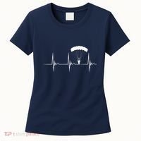 Skydiving Heartbeat Skydiver Skydive EKG Pulse Jump Women's T-Shirt thumb 0