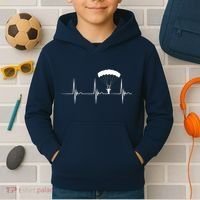 Skydiving Heartbeat Skydiver Skydive EKG Pulse Jump Kids Hoodie thumb 2