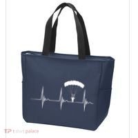 Skydiving Heartbeat Skydiver Skydive EKG Pulse Jump Tote Bag thumb 3