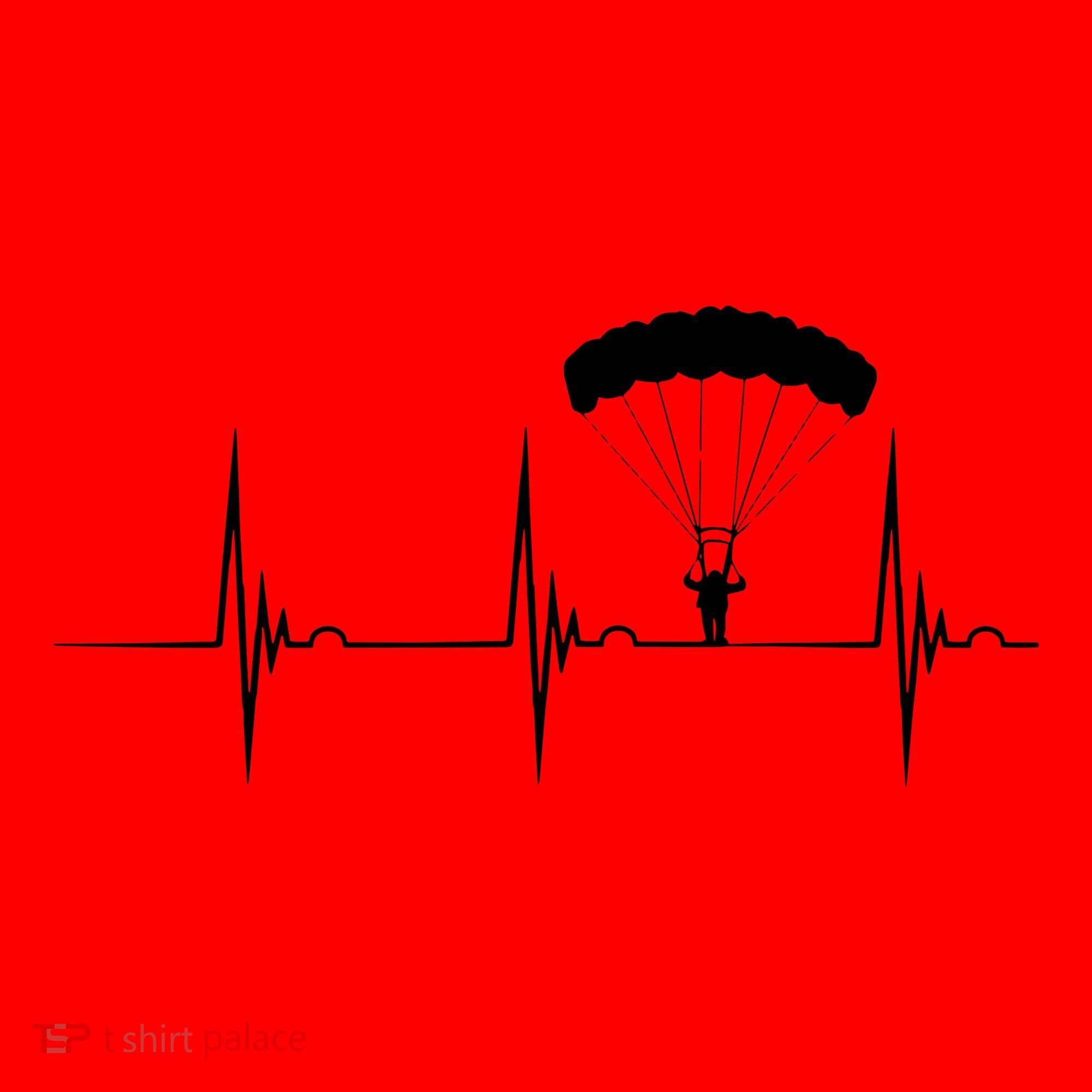 Skydiving Heartbeat Skydiver Skydive EKG Pulse Jump Santa Hat