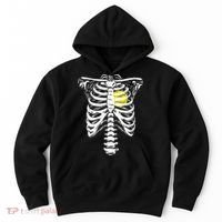 Softball Heart Skeleton Rib Cage Halloween Love Softball Hoodie thumb 0