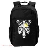 Softball Heart Skeleton Rib Cage Halloween Love Softball Backpack thumb 0