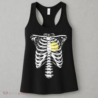 Softball Heart Skeleton Rib Cage Halloween Love Softball Women's Tank Top thumb 3
