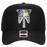 Softball Heart Skeleton Rib Cage Halloween Love Softball Hat thumb 0