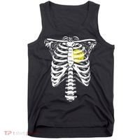 Softball Heart Skeleton Rib Cage Halloween Love Softball Tank Top thumb 0