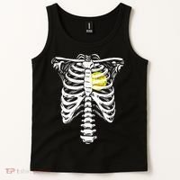 Softball Heart Skeleton Rib Cage Halloween Love Softball Tank Top thumb 2