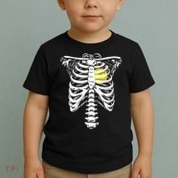 Softball Heart Skeleton Rib Cage Halloween Love Softball Toddler T-Shirt thumb 2
