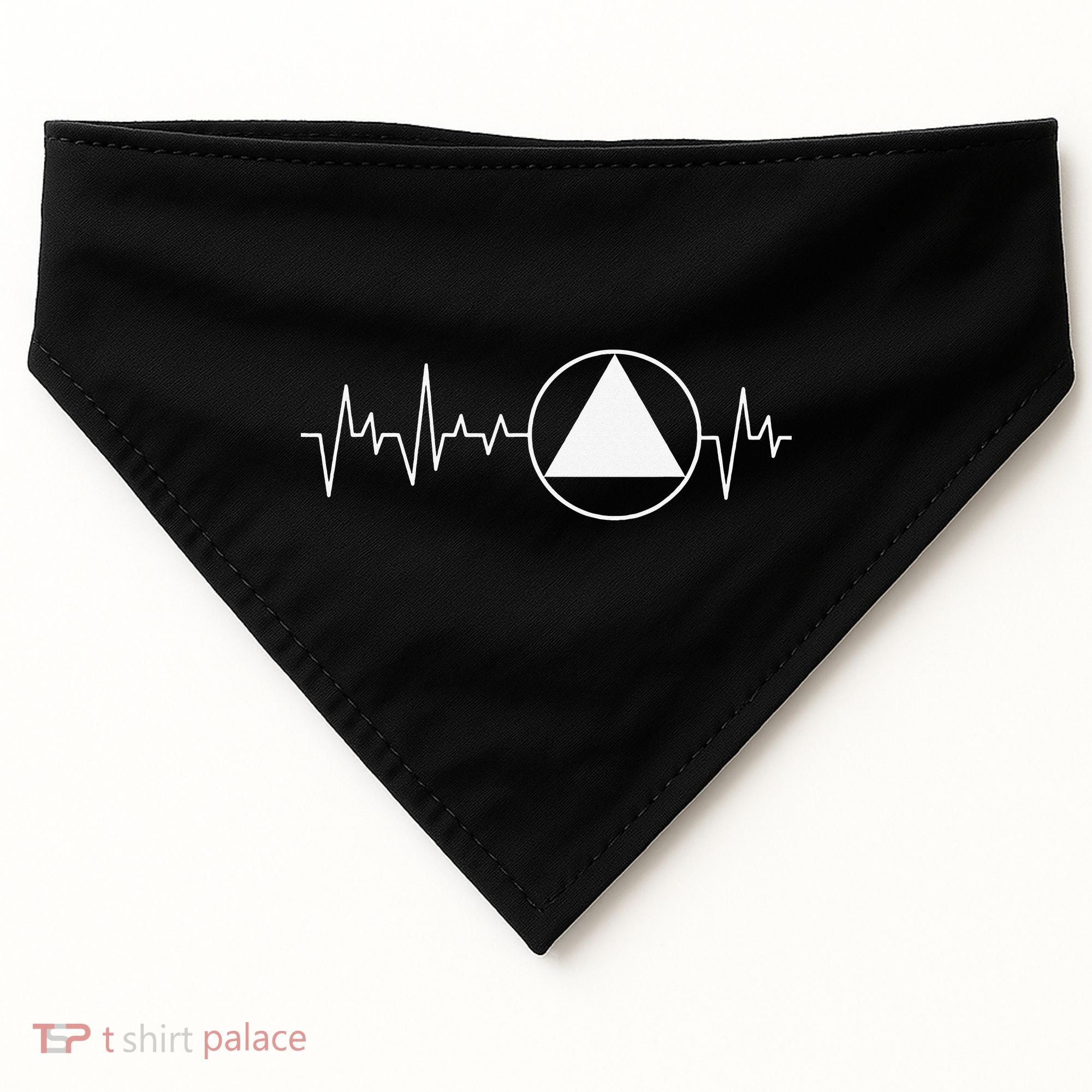 Sobriety Heartbeat Sober Recovery Abstinence AA NA USA-Made Doggie Bandana