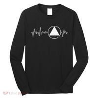 Sobriety Heartbeat Sober Recovery Abstinence AA NA Long Sleeve Shirt thumb 0