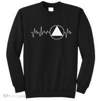 Sobriety Heartbeat Sober Recovery Abstinence AA NA Sweatshirt thumb 0