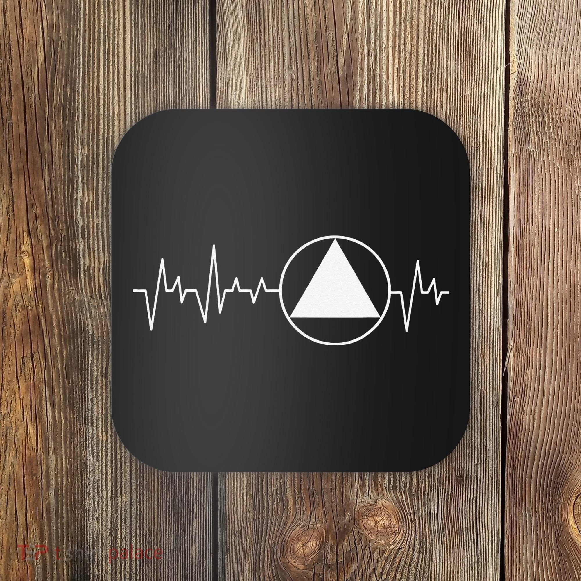 Sobriety Heartbeat Sober Recovery Abstinence AA NA Coaster