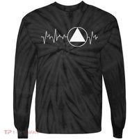 Sobriety Heartbeat Sober Recovery Abstinence AA NA Tie-Dye Long Sleeve Shirt thumb 0