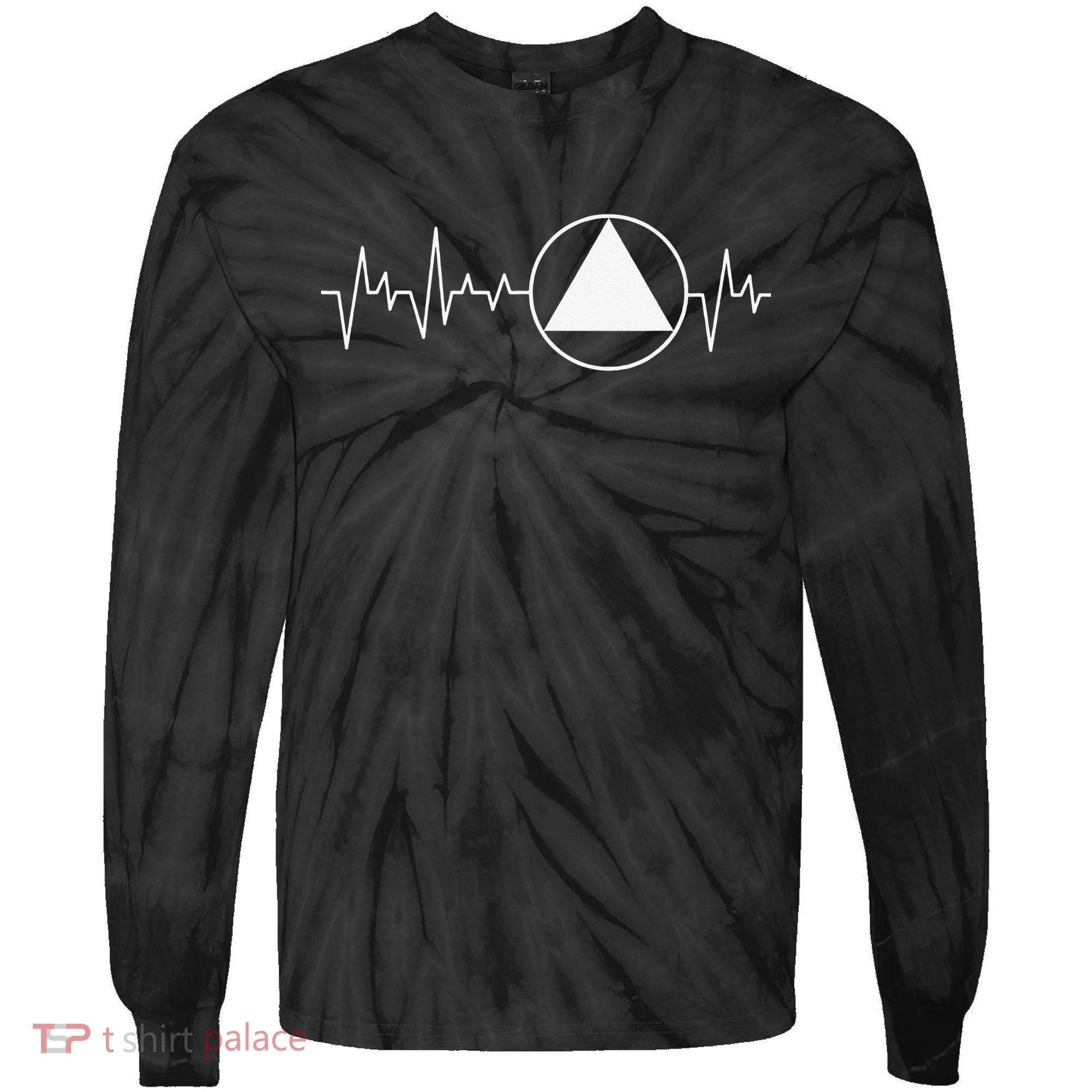 Sobriety Heartbeat Sober Recovery Abstinence AA NA Tie-Dye Long Sleeve Shirt