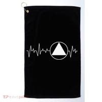 Sobriety Heartbeat Sober Recovery Abstinence AA NA Golf Towel thumb 0