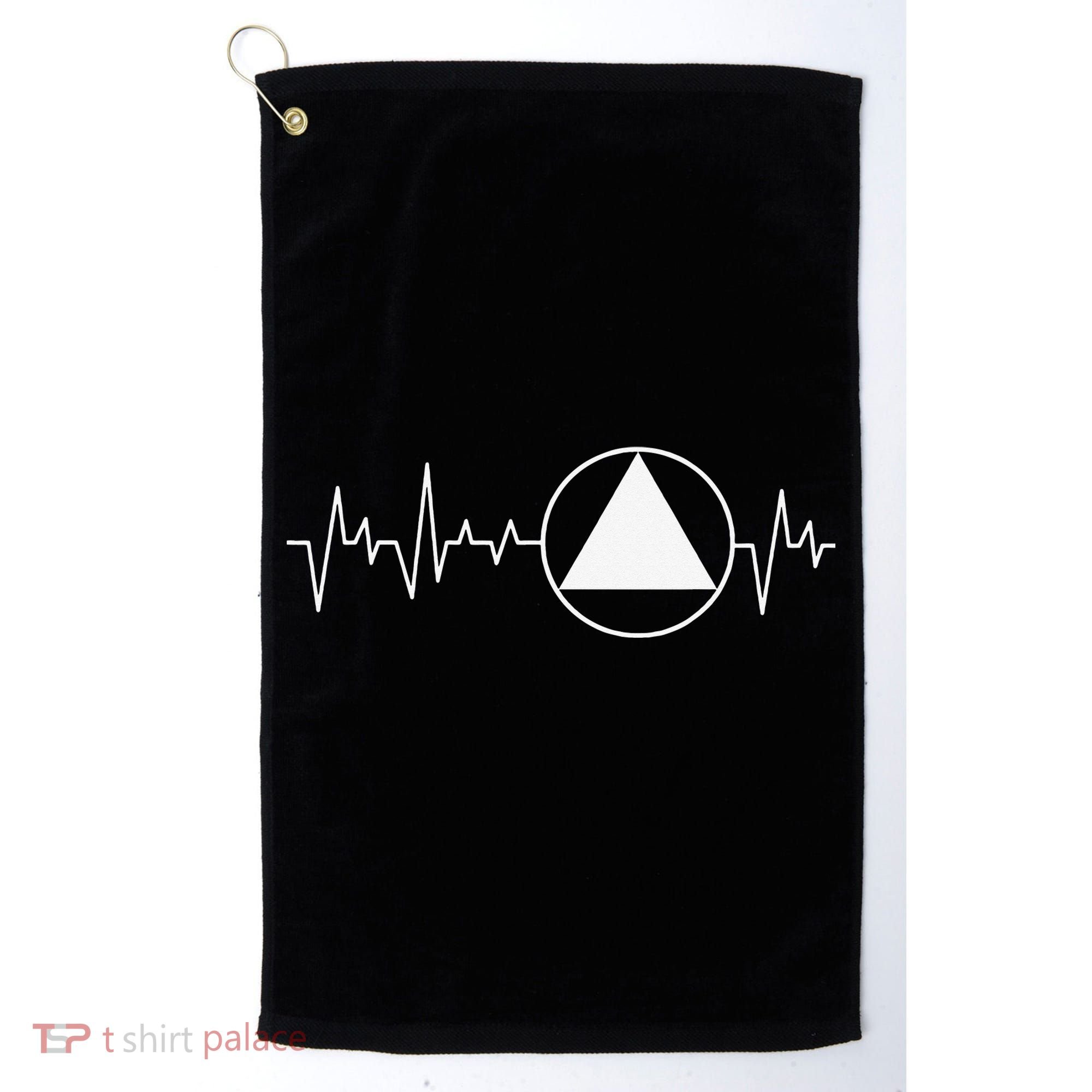 Sobriety Heartbeat Sober Recovery Abstinence AA NA Golf Towel