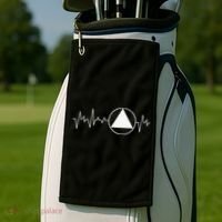 Sobriety Heartbeat Sober Recovery Abstinence AA NA Golf Towel thumb 2