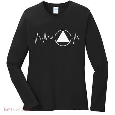 Sobriety Heartbeat Sober Recovery Abstinence AA NA Women's Long Sleeve Shirt