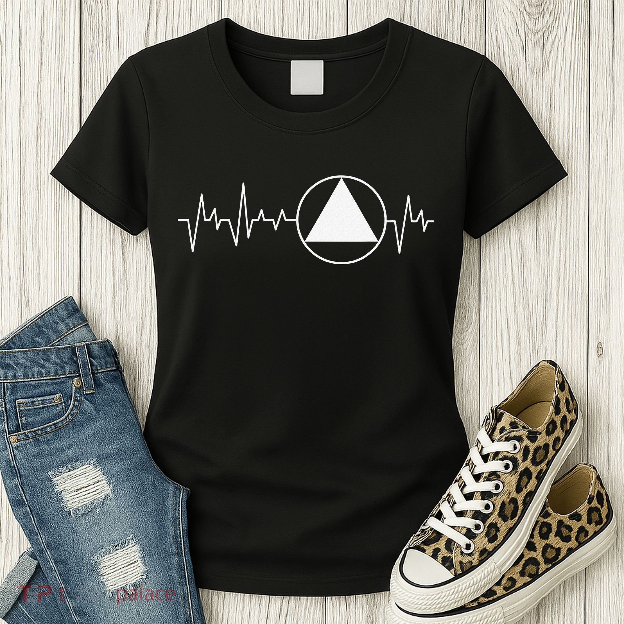 Sobriety Heartbeat Sober Recovery Abstinence AA NA Women's T-Shirt