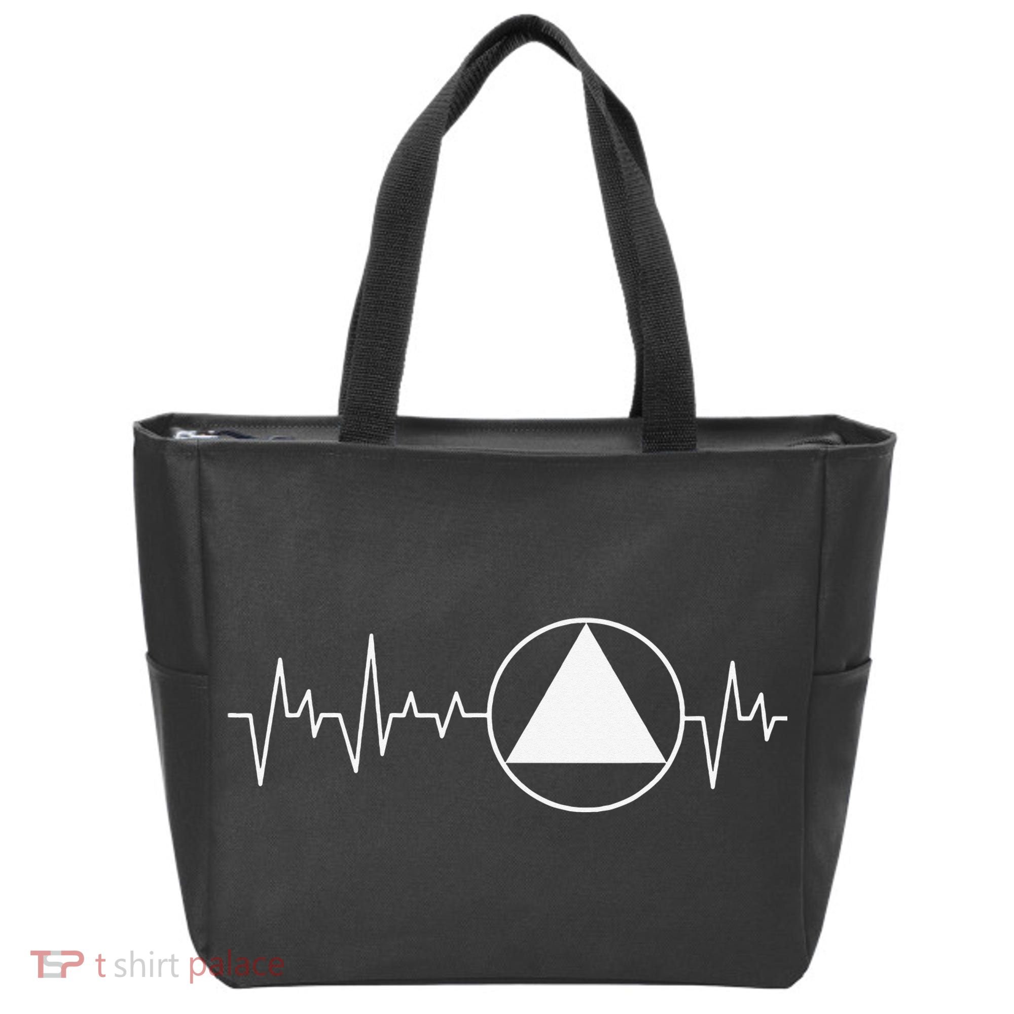 Sobriety Heartbeat Sober Recovery Abstinence AA NA Tote Bag