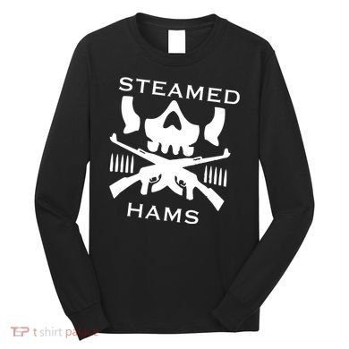 Steamed Hams Skull Guns Long Sleeve Shirt