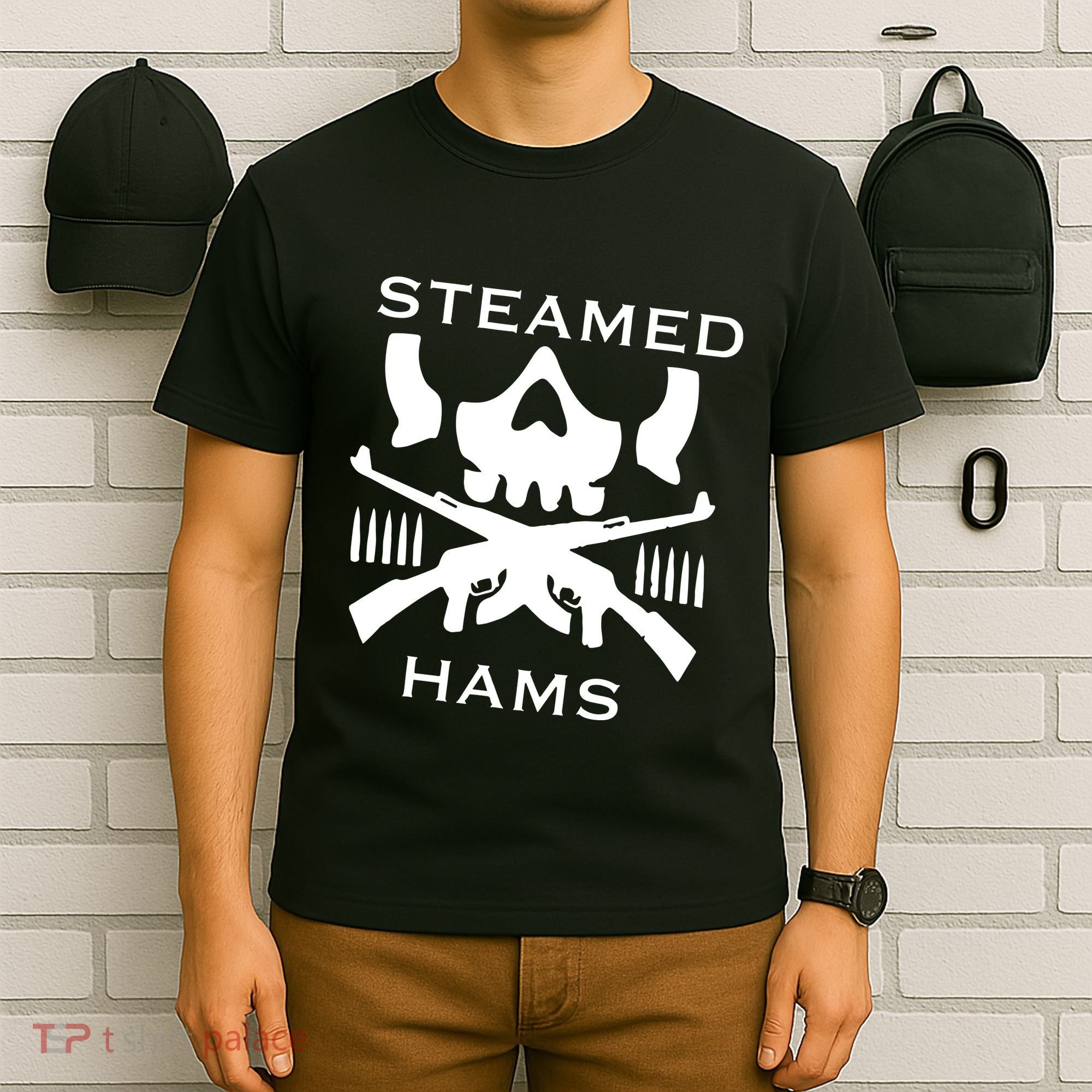 Steamed Hams Skull Guns T-Shirt