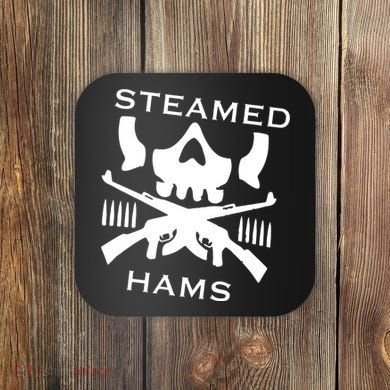 Steamed Hams Skull Guns Coaster