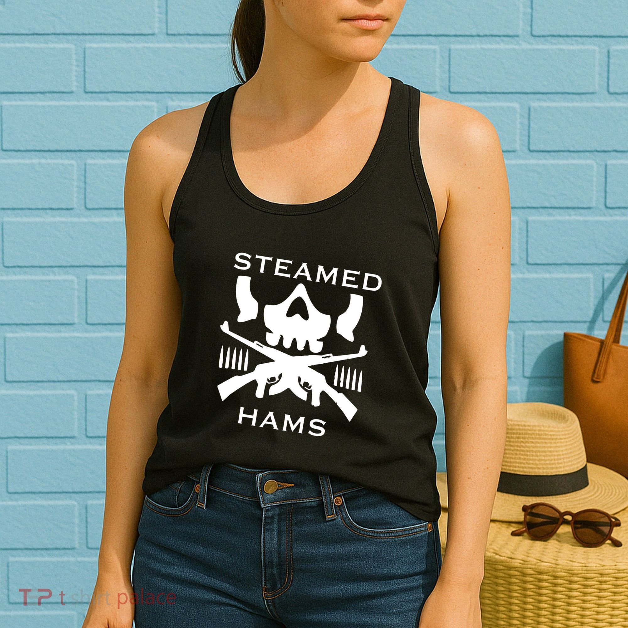 Steamed Hams Skull Guns Women's Tank Top