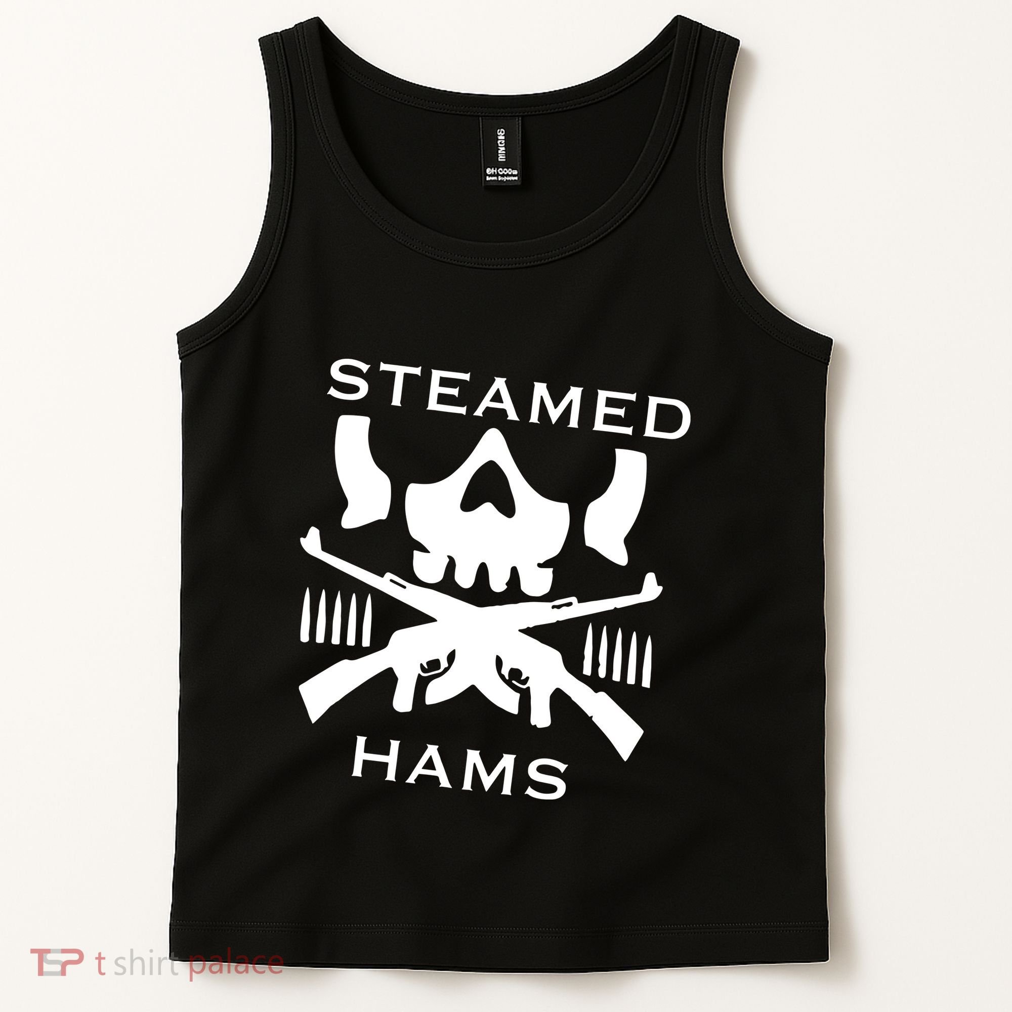 Steamed Hams Skull Guns Tank Top