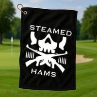 Steamed Hams Skull Guns Golf Towel thumb 1