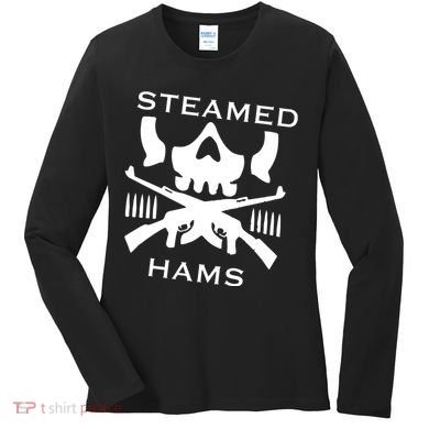 Steamed Hams Skull Guns Women's Long Sleeve Shirt