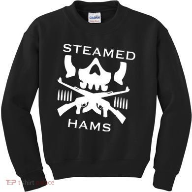 Steamed Hams Skull Guns Kids Sweatshirt