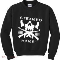 Steamed Hams Skull Guns Kids Sweatshirt thumb 0
