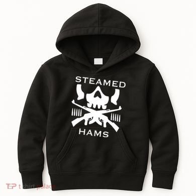 Steamed Hams Skull Guns Kids Hoodie